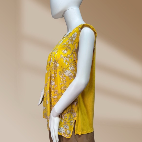 Merona Women's Set of 2 Floral Tops Yellow & White Size Medium NWOT - Picture 3 of 7